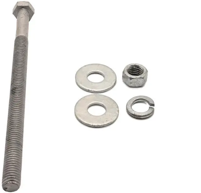 Main image of 3/4"-10 x 12 Hot Dipped Galvanized Hex Bolt Kit (20 Sets) w/ 40 Flat washers, 20 Nuts, 20 Split Lock washers. Grade A307, 6" of Thread - by