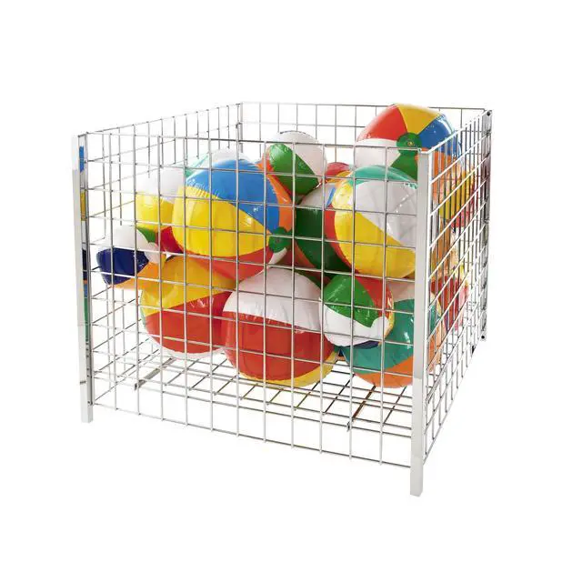Alt view image 2 of 4 - 36" Square Grid Dump Bin with Levelers, Heavy Duty Retail Display, Chrome Finish