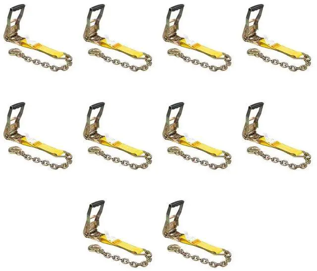 Main image of 10 Pack 2â Replacement Ratchet with Chain Anchor for 2" Ratchet Tie-Down Strap â 3,333 lbs Working Load Limit, Steel Alloy Zinc Coated