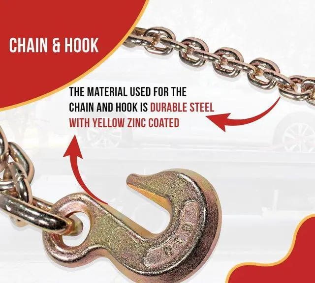 Alt view image 3 of 6 - 10 Pack 2â Replacement Ratchet with Chain Anchor for 2" Ratchet Tie-Down Strap â 3,333 lbs Working Load Limit, Steel Alloy Zinc Coated