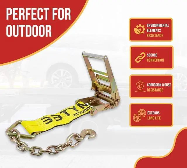 Alt view image 5 of 6 - 10 Pack 2â Replacement Ratchet with Chain Anchor for 2" Ratchet Tie-Down Strap â 3,333 lbs Working Load Limit, Steel Alloy Zinc Coated