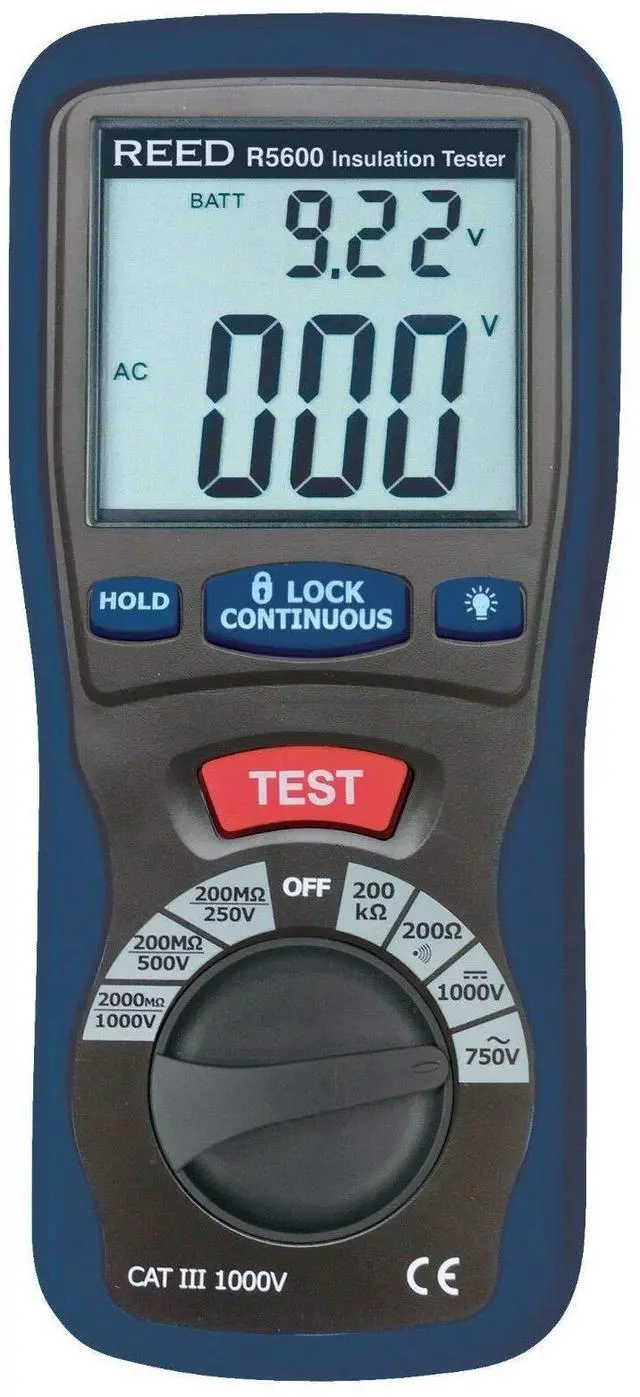 Main image of R5600 Insulation Tester and Multimeter (Megohmmeter), 2000 Ohms Resistance, 1000V Voltage,Black