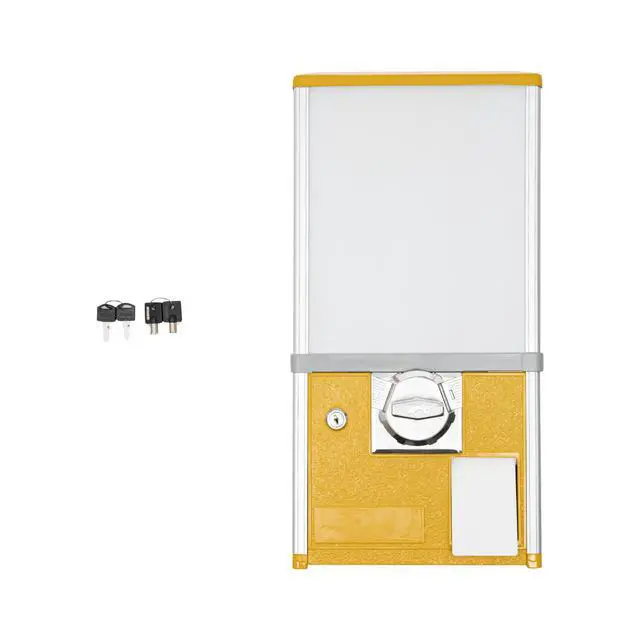 Alt view image 6 of 6 - 25 Cents Coin Operated Vending Machine, Capsule Vending Machines w/Internal Coin Bank and Security Lock, Capsule Toys & Twister Balls Machine Hold 200 Capsule Toys Commercial Gumball Machine (Yellow)