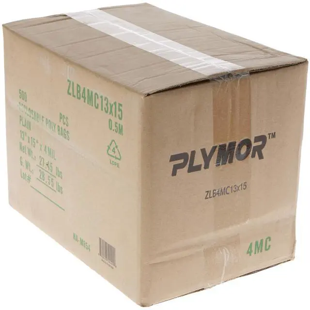 Alt view image 4 of 4 - 13" x 15" (Case of 500), 4 Mil Heavy Duty Zipper Reclosable Plastic Bags