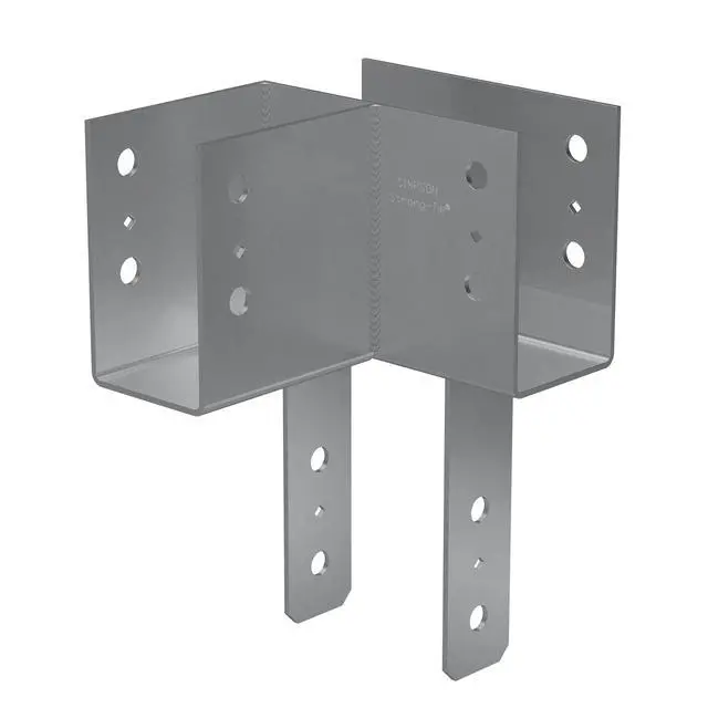 Alt view image 6 of 6 - ECCLL464 - ECCLL L-Shape End Column Cap for 4X Beams & 6X Post - Skewed Left Framing Bracket for Structural Support in Home Improvement Projects