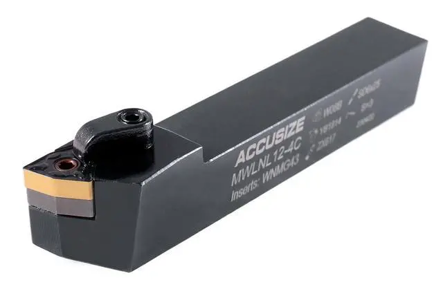 Alt view image 3 of 6 - Indexable Tool Holder, 3/4", LH, 10 add'l Inserts | Indexable Lathe Turning Bit, 5" OAL, with 10 Carbide WNMG432 Inserts, Left Hand, 2316-1008INS