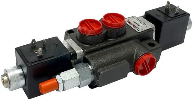 Main image of Solenoid Hydraulic Control Valve 1 Spool 13 GPM, Durable Cast Iron Monoblock Body, SAE Ports, 3625 PSI for Small Tractors, Tractor Loaders, Log Splitters, Forklifts and Tow Trucks