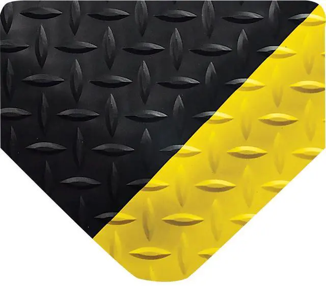 Main image of 495.1516x3x8BYL Diamond-Plate Select UltraSoft Mat, 8' Length x 3' Width x 15/16" Thick, Black with Yellow