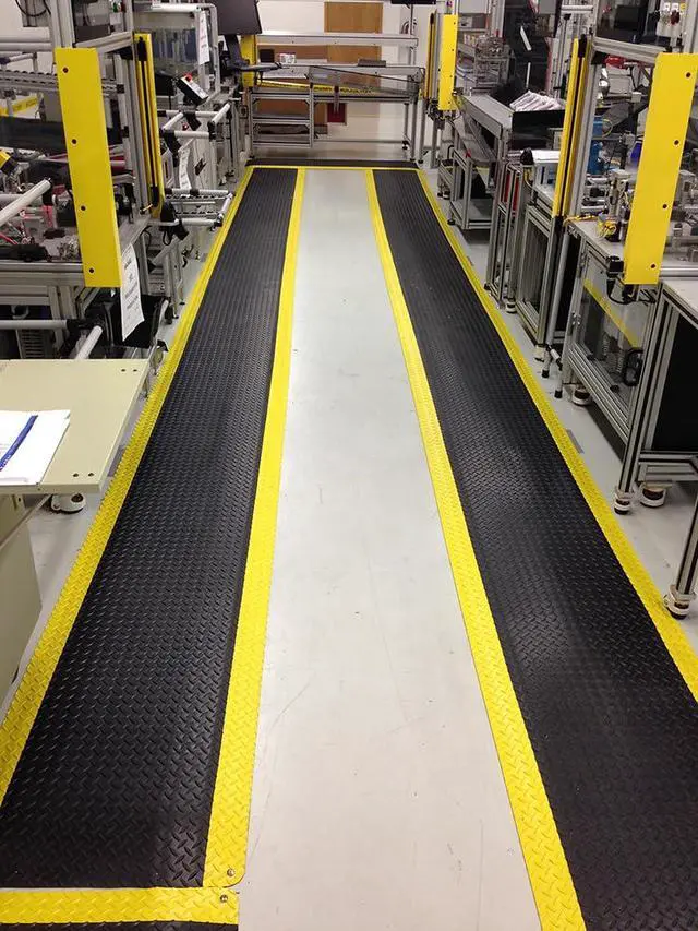 Alt view image 6 of 6 - 495.1516x3x8BYL Diamond-Plate Select UltraSoft Mat, 8' Length x 3' Width x 15/16" Thick, Black with Yellow