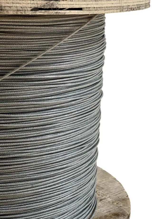 Main image of Laureola 1/16" to 3/32" (PVC) Vinyl Coated Clear Color Galvanized Cable 7x7 Strand Aircraft Cable Wire Rope