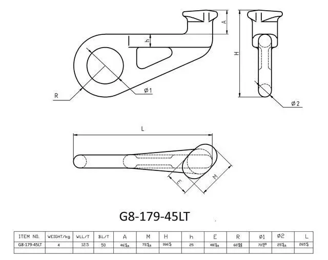Alt view image 3 of 6 - 2 Pack Left 45° G80 SEA Shipping Container Lifting Hook, 28,000 lb WLL 12.5 Ton Heavy-Duty Lift Hook for Shipping, Storage, Moving & Industrial Cargo