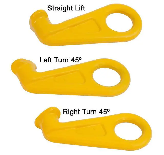 Alt view image 5 of 6 - 2 Pack Left 45° G80 SEA Shipping Container Lifting Hook, 28,000 lb WLL 12.5 Ton Heavy-Duty Lift Hook for Shipping, Storage, Moving & Industrial Cargo