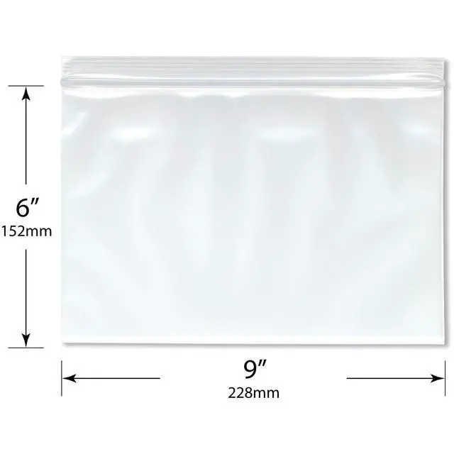 Alt view image 2 of 3 - 9" x 6" (Case of 1,000), 4 Mil Heavy Duty Zipper Reclosable Plastic Bags