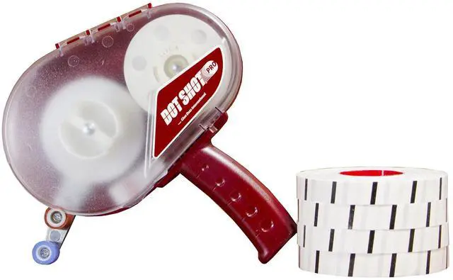 Main image of Dot Shot Pro Applicator with 4 Rolls of 1500 (1/2") Low-Profile Medium Tack Double-Sided Adhesive Dots (DSP21-401PK)