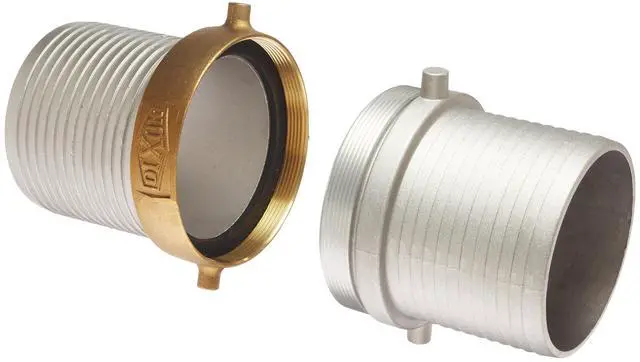Main image of CAB600 Aluminum Hose Fitting, Complete King Short Suction Coupling Set with Brass Nut, 6" NPSM x 6" Hose ID Barbed
