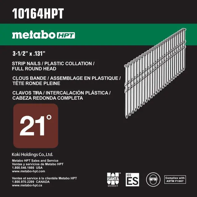 Alt view image 3 of 3 - Framing Nails | 3-1/2 In. x.131 | 21 Degree | Full Round Head | Hot Dipped Galvanized | Smooth Shank | Plastic Strip | 4,000 Count | 10164HPT