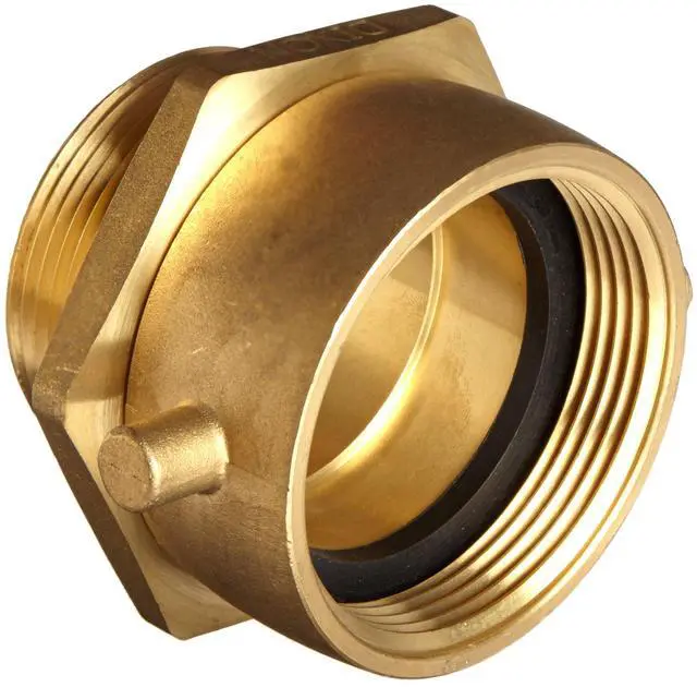 Main image of Valve SM250F Cast Brass Fire Equipment, Male Swivel Adapter with Pin Lug, 2-1/2" NST (NH) Female x 2-1/2" NPT Male