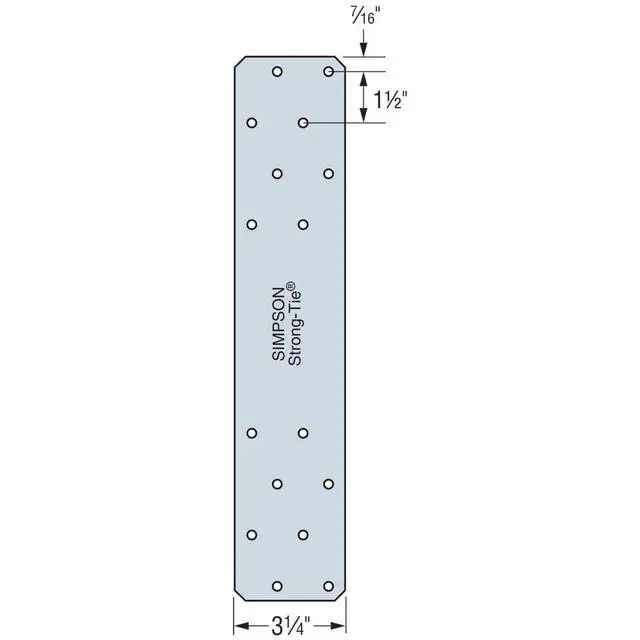 Alt view image 6 of 6 - HRS416Z HRS 16 in. 12-Gauge ZMAX Galvanized Heavy Strap Tie (Pack of 10)