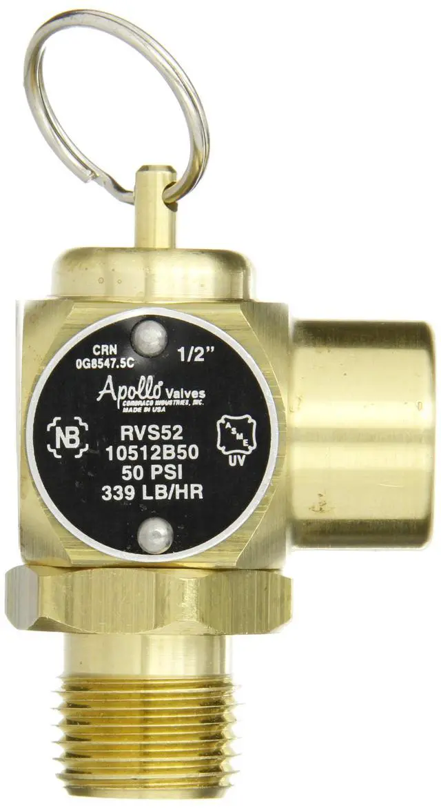 Alt view image 2 of 2 - CONBRACO 10-512-B50 COMPACT STEAM SAFETY RELIEF VALVE BRASS 1/2"NPT 50 127454