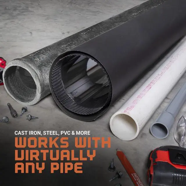 Alt view image 6 of 6 - #7 Square Silicone Metal Roof Pipe Flashing Boot with Complete Install Kit (Fits 5-1/2 - 11-1/2 Pipe OD), Red