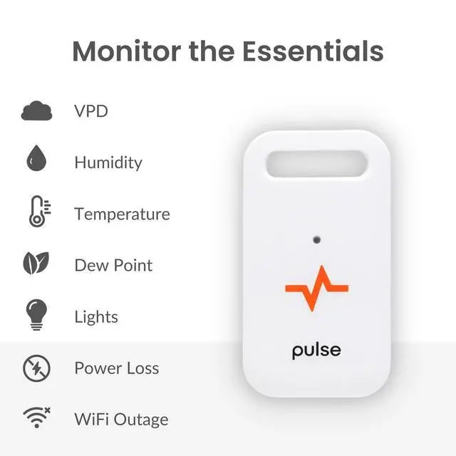 Alt view image 3 of 6 - Pulse One - Smart Grow Room Monitor - VPD, RH, Temperature (°F/°C), Dew Point, Light - iOS, Android, Apple, Windows, Works on 2.4 Ghz WiFi Networks