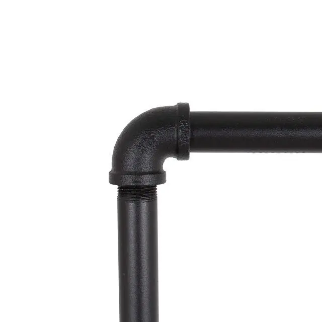 Alt view image 4 of 6 - William Robert's Vintage Industrial Pipe Clothing Rack with Wood Shelf Bottom Shelf, 43 Inches Wide, 60 Inches Tall, 15 Inches Deep, Black
