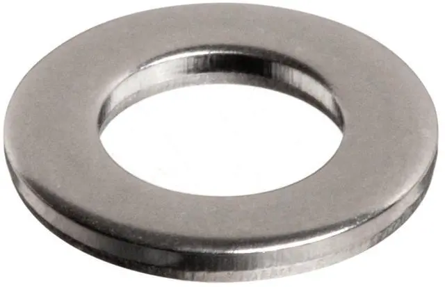 Main image of 18-8 Stainless Steel Flat Washer, Plain Finish, Meets DIN 125, M3 Hole Size, 3.2mm ID, 7mm OD, 0.5mm Nominal Thickness (Pack of 100)