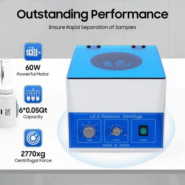 Alt view image 2 of 6 - Electric Lab Centrifuge, 110V Mini Benchtop Centrifuge Machine 6x50 ml, with 0-60 min Timing Function and Adjustable 0-4000 r/min Speed