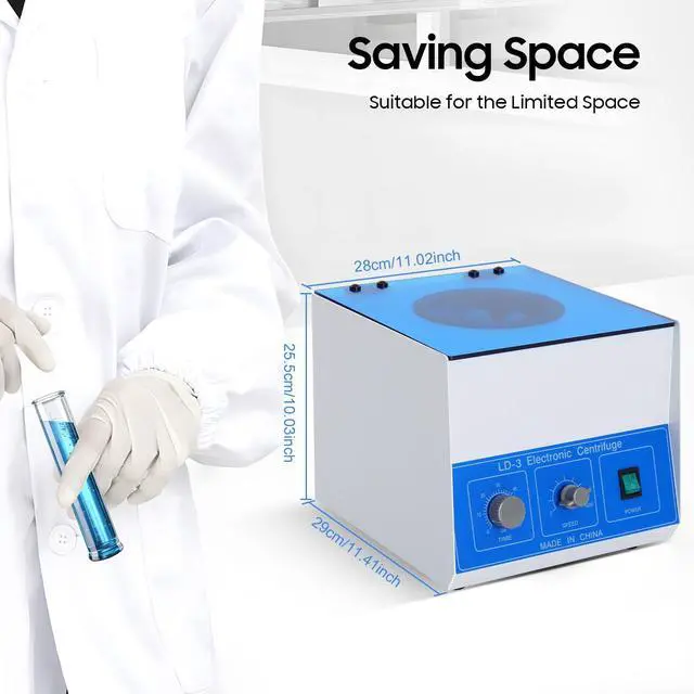 Alt view image 5 of 6 - Electric Lab Centrifuge, 110V Mini Benchtop Centrifuge Machine 6x50 ml, with 0-60 min Timing Function and Adjustable 0-4000 r/min Speed