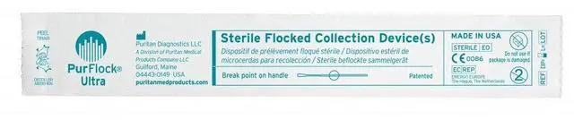 Alt view image 2 of 3 - PurFlock Ultra 6" Sterile Ultrafine Flock Swab w/100mm Breakpoint Polystyrene Handle - 25-3317-U - Case of 500