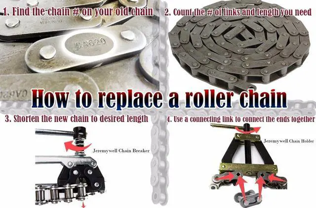 Alt view image 3 of 6 - 20B Metric Standard Roller Chain 10 Feet with 2 Connecting Links