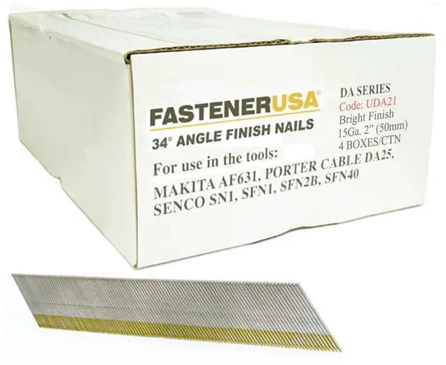 Main image of 1 Cs. DA21 2" Bright 15 Gauge 34 DeGree Angled Finish Nails 16,000 SFN1/SFN2,40
