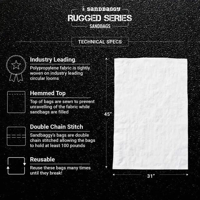 Alt view image 2 of 6 - Large Sandbags - Size: 31" x 45" - Thick Heavy Duty Contractor Bags, Heavy Duty Garbage Bags, Dumpster Bag, Construction Trash Bags, Contractor Bags 6 mil (100)