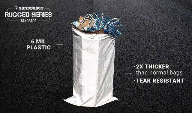 Alt view image 3 of 6 - Large Sandbags - Size: 31" x 45" - Thick Heavy Duty Contractor Bags, Heavy Duty Garbage Bags, Dumpster Bag, Construction Trash Bags, Contractor Bags 6 mil (100)