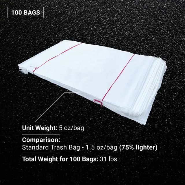 Alt view image 4 of 6 - Large Sandbags - Size: 31" x 45" - Thick Heavy Duty Contractor Bags, Heavy Duty Garbage Bags, Dumpster Bag, Construction Trash Bags, Contractor Bags 6 mil (100)