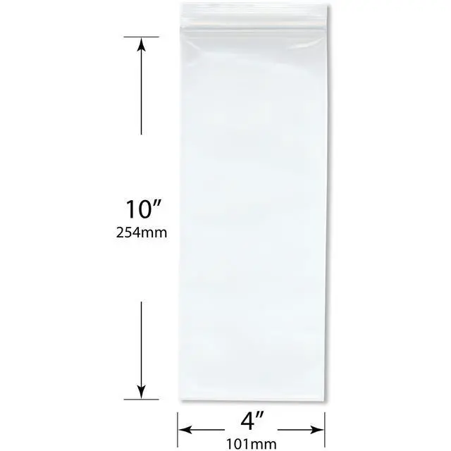 Alt view image 2 of 3 - 4" x 10" (Case of 1,000), 6 Mil Industrial Duty Zipper Reclosable Plastic Bags