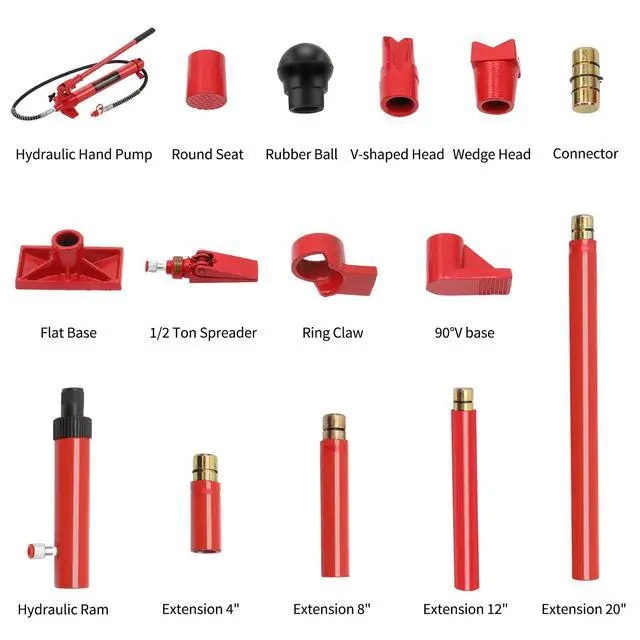 Alt view image 3 of 6 - 10 Ton Porta Power Hydraulic Kit,Porta Power Floor Jack Ram Automotive Car Autobody Frame Repair Power Tool Loadhandler Truck Bed Unloader Farm and Hydraulic Equipment Construction with Case