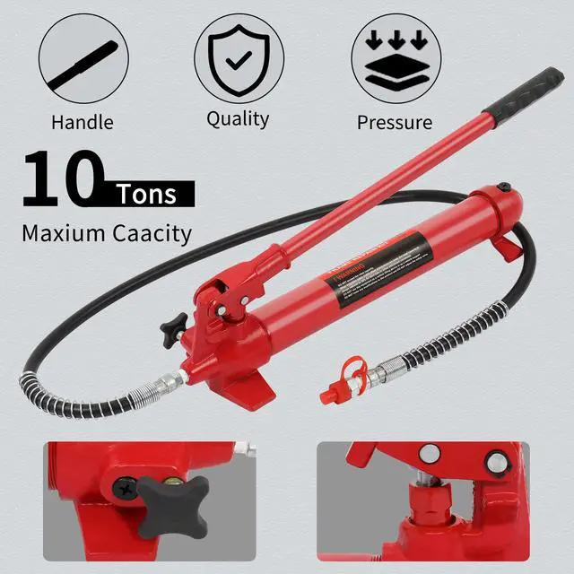 Alt view image 6 of 6 - 10 Ton Porta Power Hydraulic Kit,Porta Power Floor Jack Ram Automotive Car Autobody Frame Repair Power Tool Loadhandler Truck Bed Unloader Farm and Hydraulic Equipment Construction with Case