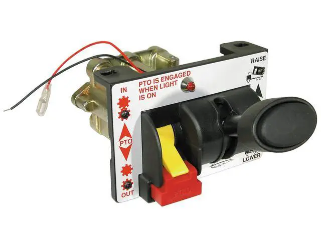 Alt view image 3 of 4 - Buyers Products K90 Pneumatic PTO Pump Control Valve, Lever Operated Hoist Control with Feathering Function, 5 Port Air Valve, 125 PSI Rated PTO Valve for Dump Truck Hydraulic Systems