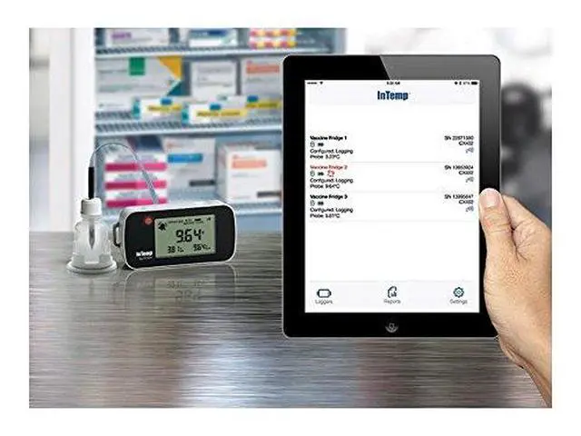 Alt view image 6 of 6 - CX402-VFC230 VFC Vaccine Monitoring Bluetooth Temperature Data Logger w/ 30 ml Glycol Bottle and 2 Meter Sensor Length