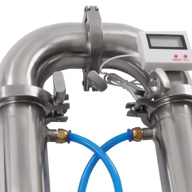 Alt view image 6 of 6 - Tubular Distillation Tower with Sight Glass, 2'' Domestic Brewing Equipment Distiller Stainless Steel Still Reflux Column for 13-26 Gallon Fermenter Capacity