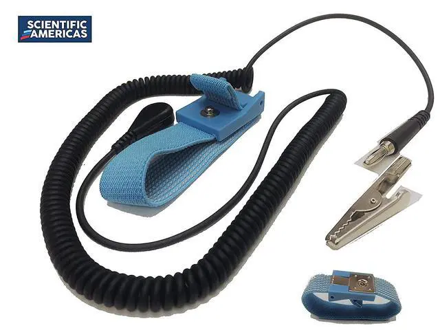 Alt view image 2 of 3 - ESD Mat Kit - Anti-Static Table Mat - Heat Resistant Soldering Mat - with a Wrist Strap and Dual Common Point Grounding (36" x 60" (3' x 5'), Blue)