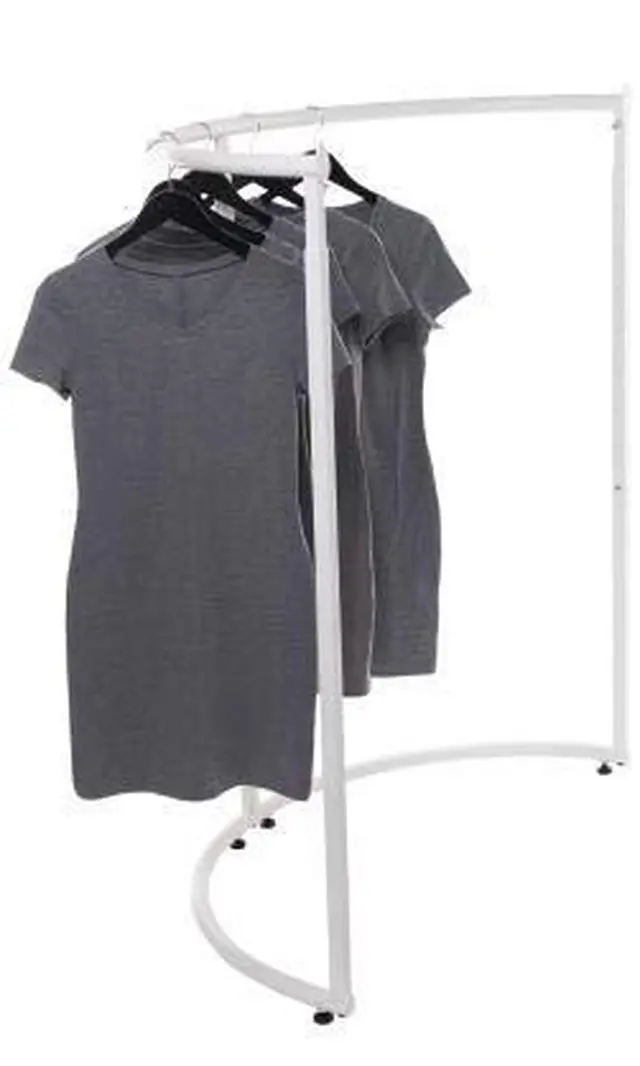 Alt view image 2 of 3 - White Half Round Clothing Rack