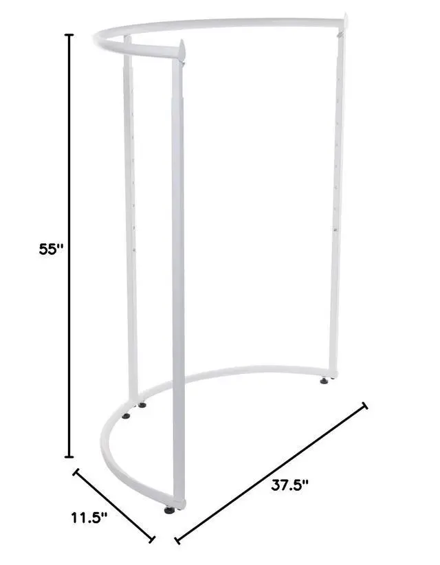 Alt view image 3 of 3 - White Half Round Clothing Rack