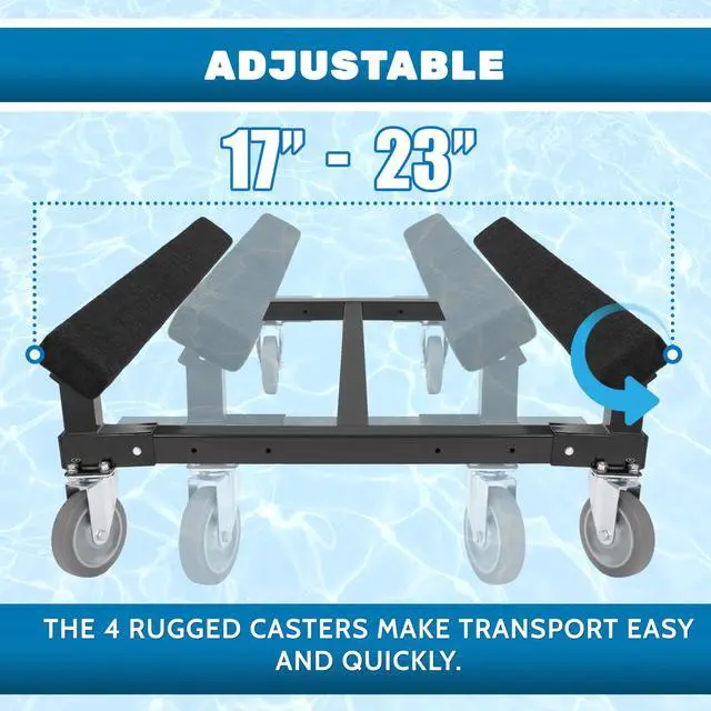 Alt view image 4 of 6 - Universal Watercraft Dolly 1400 LBS Compatible with Sea-Doo Yamaha Kawasaki Jet Ski Stand Boat Sailboats Adjustable w/Four Casters Steel Black