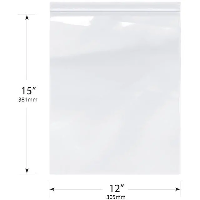 Alt view image 2 of 2 - 12" x 15" (Pack of 200), 6 Mil Industrial Duty Zipper Reclosable Plastic Bags