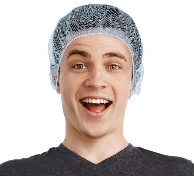 Main image of Disposable Hair Nets, Blue, 21 Inches, Pack of 1000, Nylon with Elastic Edge, Suitable for Food Service, Work, and General Use