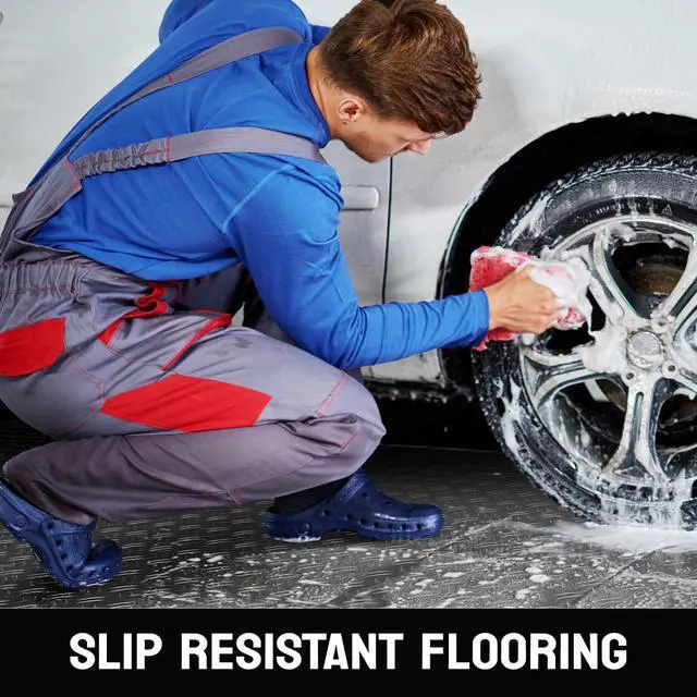 Alt view image 3 of 3 - 7.5 X 20 FT Garage Floor Mat,Thickened Double Diamond Plate Garage Floor Covering, PVC Garage Flooring Roll for Under Car,Garage, Warehouse, Gyms, Trailer