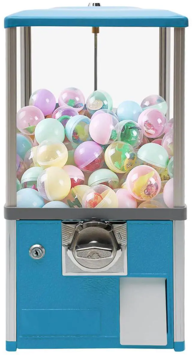 Main image of Vending Machine, 1.77-1.97 Inch 25-Cent Spherical Capsule Candy Dispenser Commercial Bulk Many Styles Vending Machine Gumball Machine for Game Stores, Retail Stores, Amusement Parks (Blue)