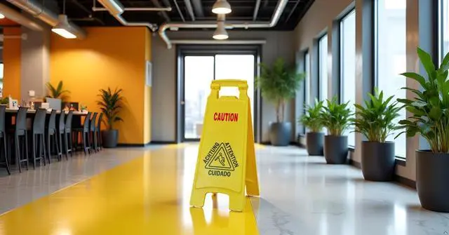 Alt view image 4 of 6 - Wet Floor Sign, Slippery When Wet A-Frame Caution Sign, Bright Yellow 6 PACK